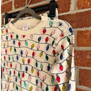 Hanna Andersson Kids Pajama Set Christmas Lights Print Organic Cotton Size 14